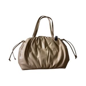 Victoria's Secret Taupe Gathered Tote‎ Bag Drawstring Shoulder Bag